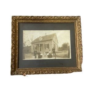 Vintage Antique Framed Photograph Family Children House